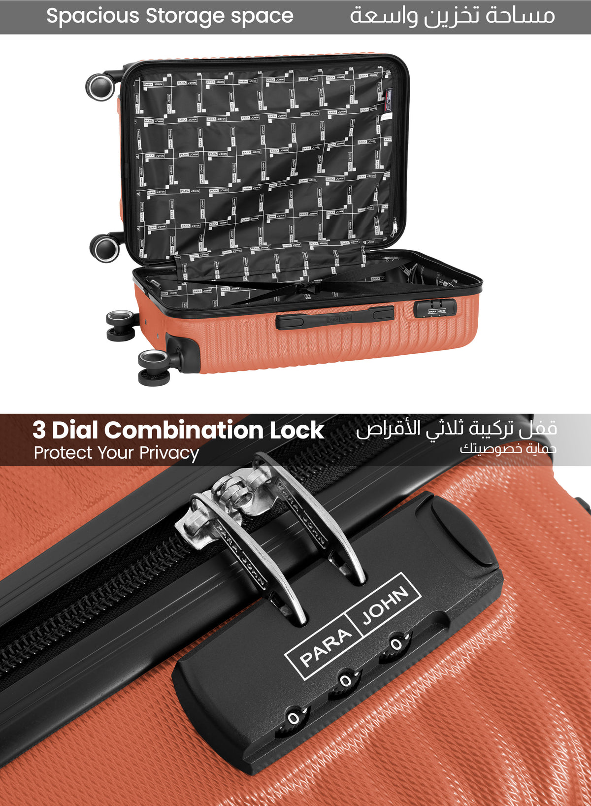 PARA JOHN VIZRO ABS LUGGAGE BAG, SET OF 3