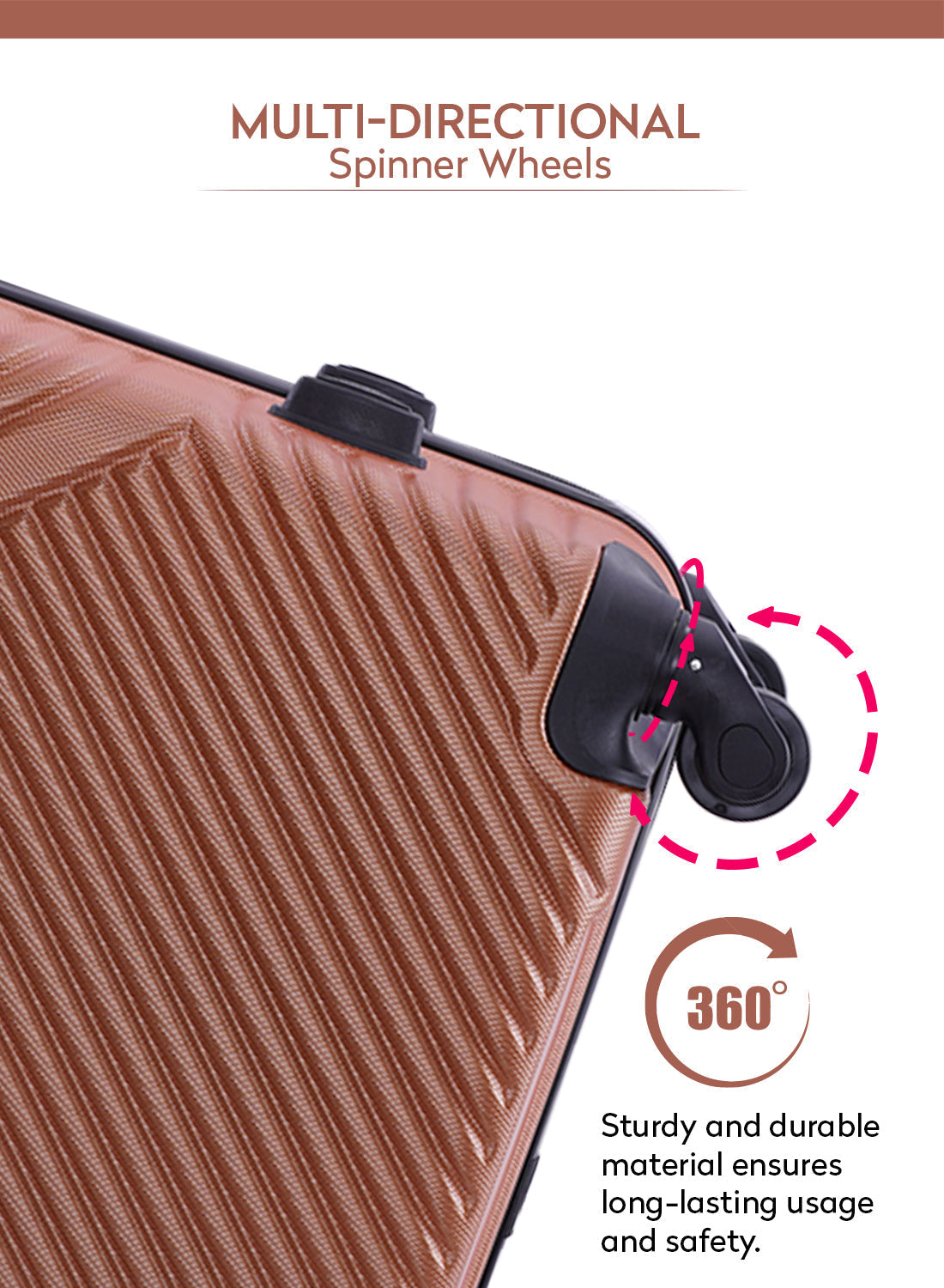 Parajohn Vizro Series 3 Piece Lightweight Luggage Set | Small 10KG, Medium 20KG & Large 30KG ABS 8 Wheels Luggage  PARAJOHN UAE