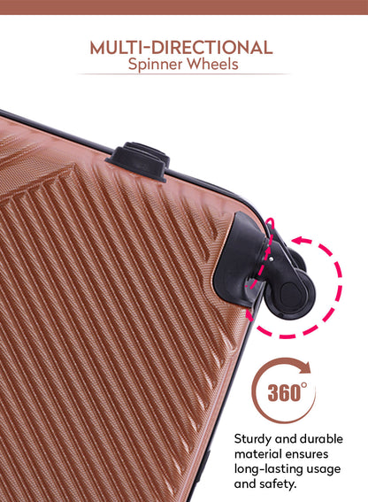 Parajohn Vizro Series 3 Piece Lightweight Luggage Set | Small 10KG, Medium 20KG & Large 30KG ABS 8 Wheels Luggage  PARAJOHN UAE
