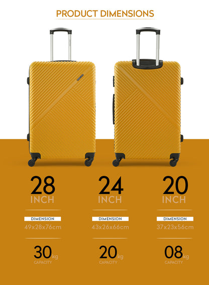 Parajohn Vizro Series 3 Piece Lightweight Luggage Set | Small 10KG, Medium 20KG & Large 30KG ABS 8 Wheels Luggage  PARAJOHN UAE