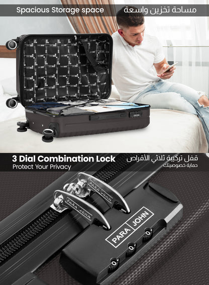 مجموعة عربة أمتعة ABS صلبة من 3 قطع بمقاس 20/24/28 بوصة