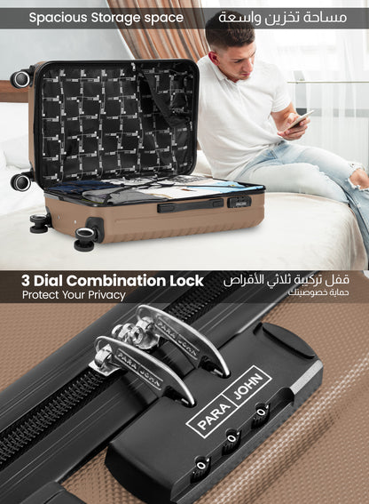 مجموعة عربة أمتعة ABS صلبة من 3 قطع بمقاس 20/24/28 بوصة