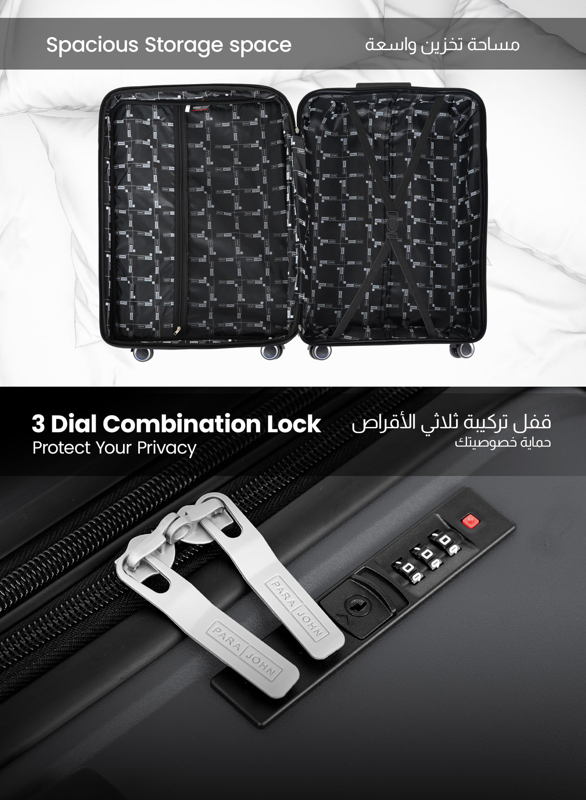 PARA JOHN WYNG SERIES 3-PIECE EXPANDABLE LUGGAGE SET