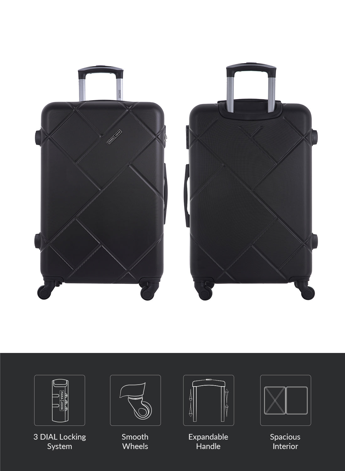 Touro 3-Piece ABS Hardside Spinner Luggage Trolley Set