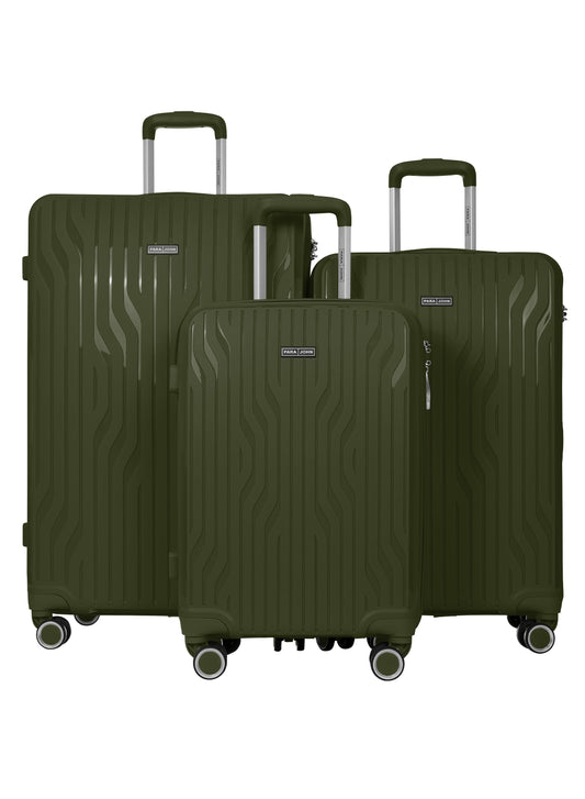 Pulse 3-Piece PP Hardside Spinner Luggage Trolley Set