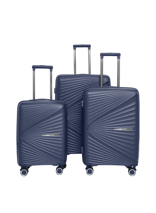 PARAJOHN 3-Piece PP Luggage Set, 20", 24" & 28" Hard Shell Suitcases with 8 Spinner Wheels,Carry-On&Check-In Travel Luggage