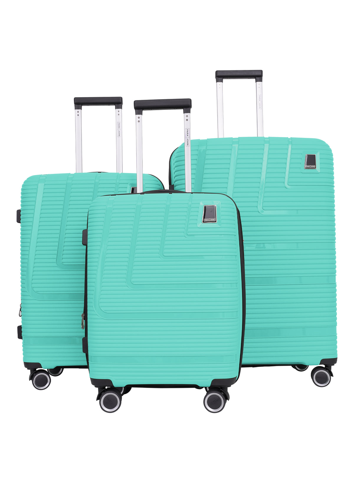Parajohn Fortico Expandable 3-Piece Luggage Set, 20/24/28 Inch PP Hard Case Trolley Bags with 360° Spinner Wheels, Anti-Theft Zipper & Strong Telescopic Handle