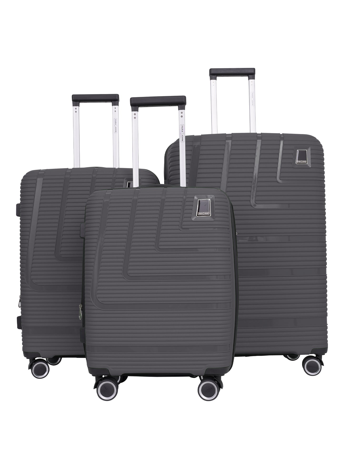 Parajohn Fortico Expandable 3-Piece Luggage Set, 20/24/28 Inch PP Hard Case Trolley Bags with 360° Spinner Wheels, Anti-Theft Zipper & Strong Telescopic Handle
