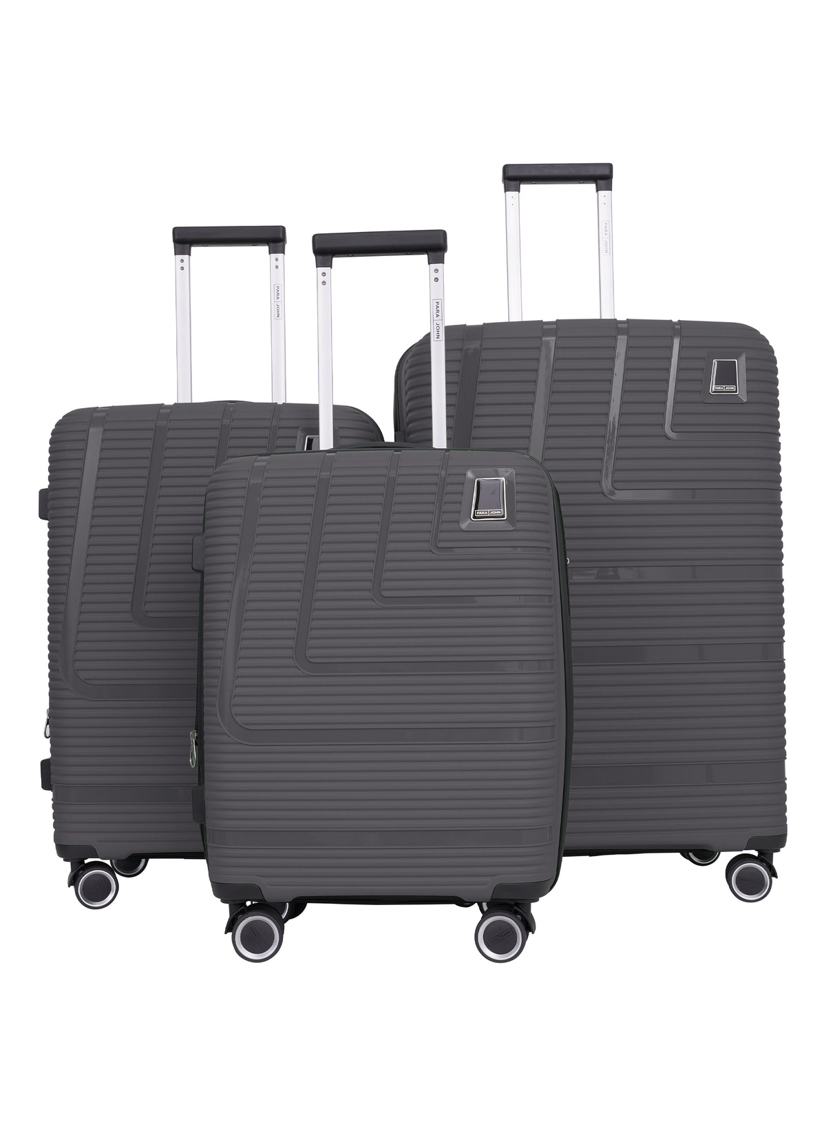 Parajohn Fortico Expandable 3-Piece Luggage Set, 20/24/28 Inch PP Hard Case Trolley Bags with 360° Spinner Wheels, Anti-Theft Zipper & Strong Telescopic Handle