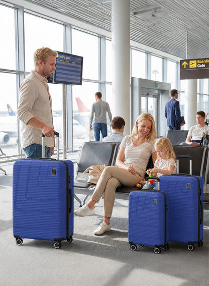 Parajohn Fortico Expandable 3-Piece Luggage Set, 20/24/28 Inch PP Hard Case Trolley Bags with 360° Spinner Wheels, Anti-Theft Zipper & Strong Telescopic Handle