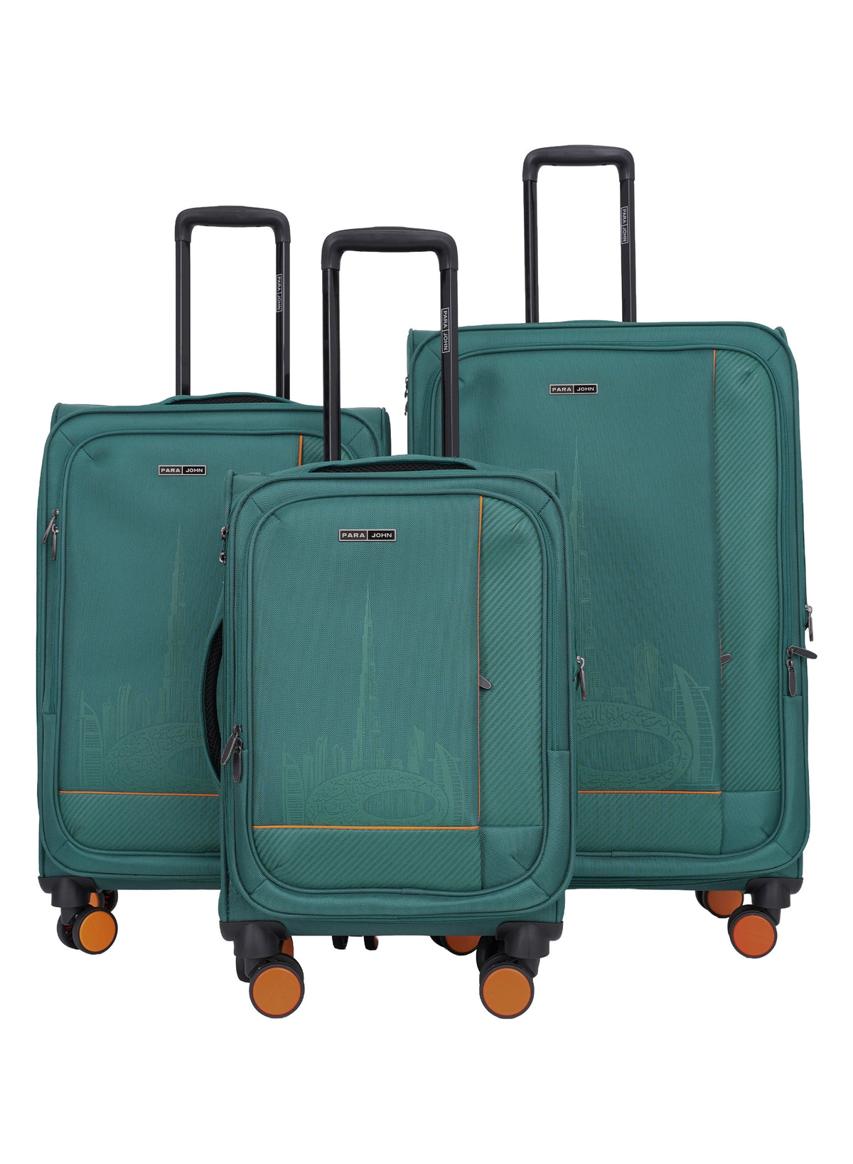 PARAJOHN DUBAIRO 3 Piece Expandable Softside Luggage Set,20/24/28 Inch Nylon Suitcases with 8 Spinner Wheels