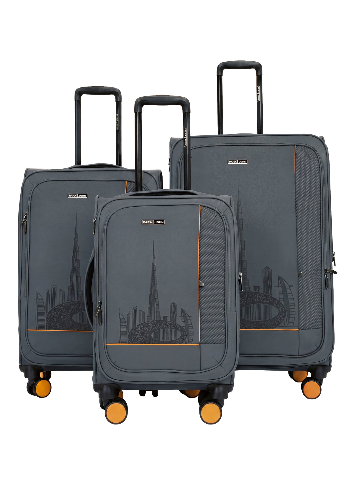PARAJOHN DUBAIRO 3 Piece Expandable Softside Luggage Set,20/24/28 Inch Nylon Suitcases with 8 Spinner Wheels