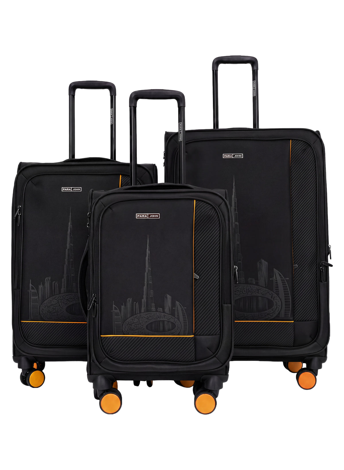 PARAJOHN DUBAIRO 3 Piece Expandable Softside Luggage Set,20/24/28 Inch Nylon Suitcases with 8 Spinner Wheels
