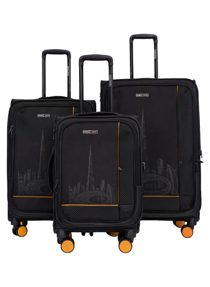PARAJOHN DUBAIRO 3 Piece Expandable Softside Luggage Set,20/24/28 Inch Nylon Suitcases with 8 Spinner Wheels