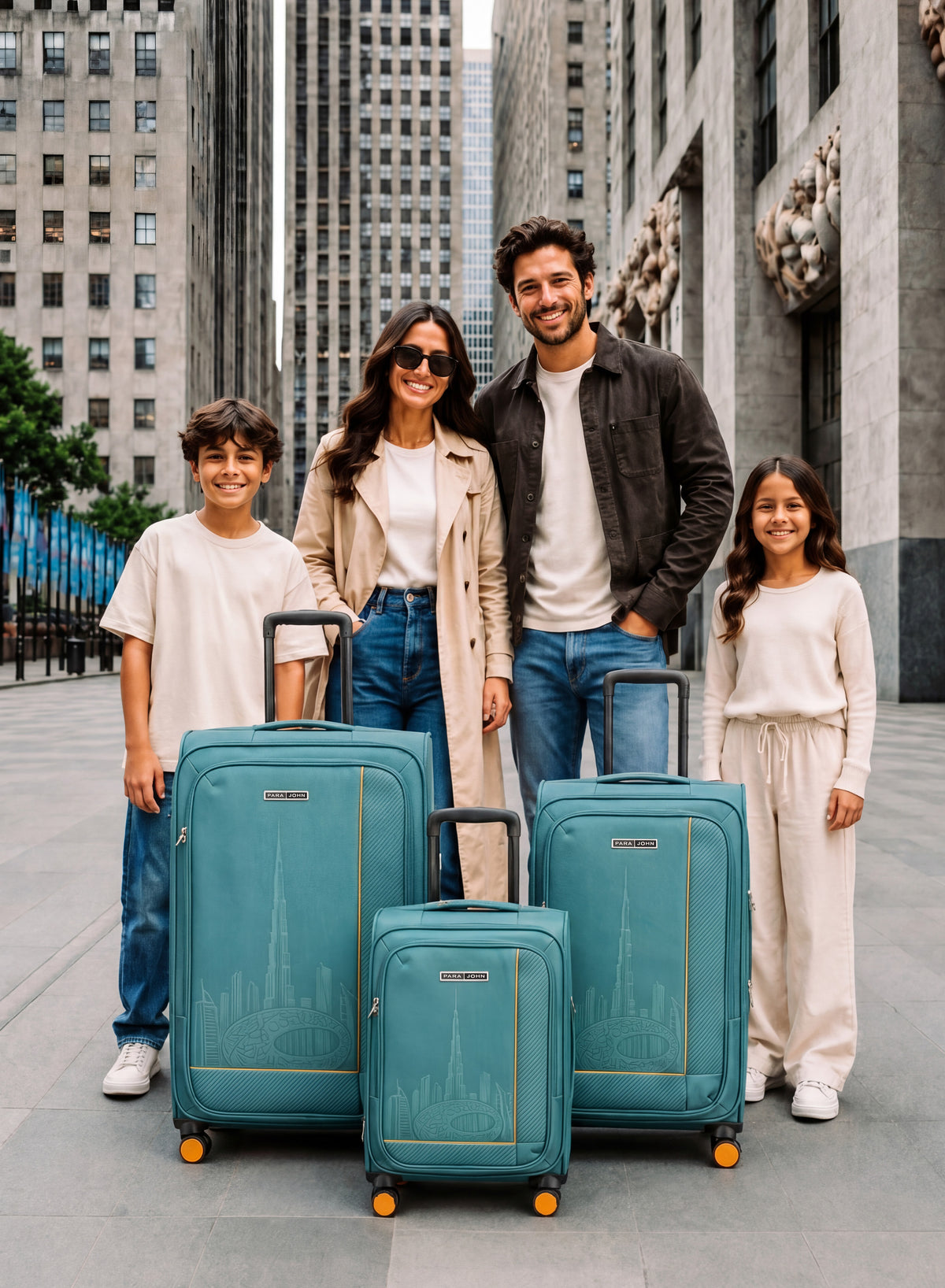 PARAJOHN DUBAIRO 3 Piece Expandable Softside Luggage Set,20/24/28 Inch Nylon Suitcases with 8 Spinner Wheels
