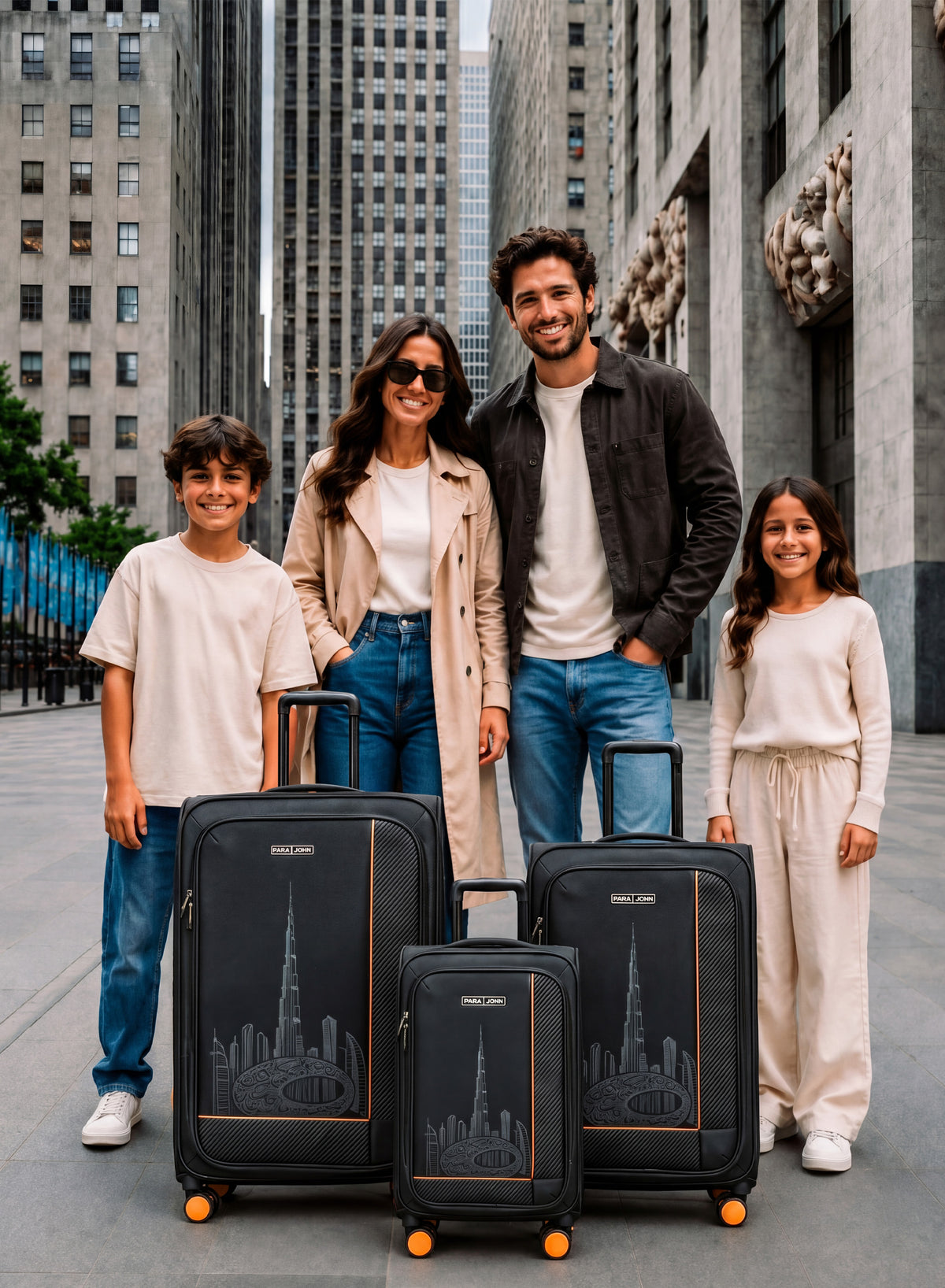 PARAJOHN DUBAIRO 3 Piece Expandable Softside Luggage Set,20/24/28 Inch Nylon Suitcases with 8 Spinner Wheels