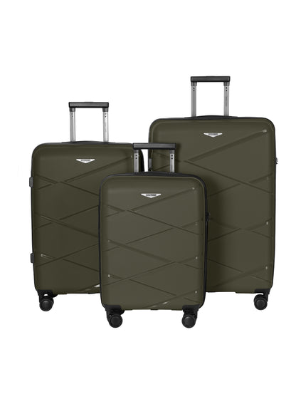 Parajohn Vertex 3 Piece PP Luggage Set, 20, 24 & 28 Inch Expandable Hardshell Suitcases with 360° Spinner Wheels