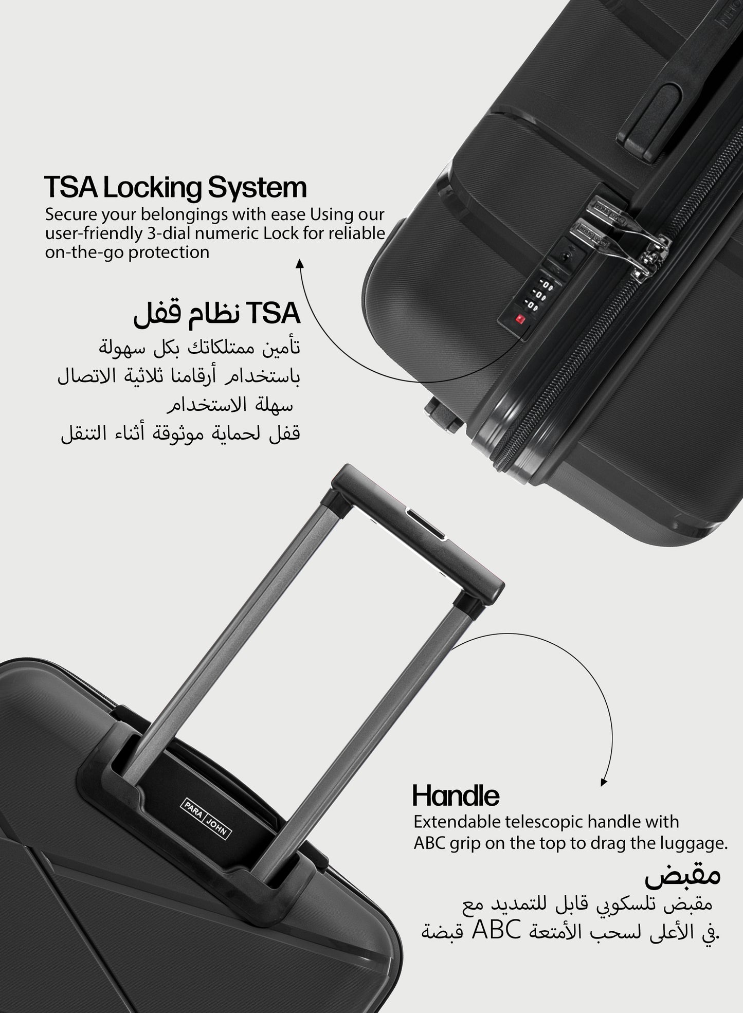 Parajohn Vertex 3 Piece PP Luggage Set, 20, 24 & 28 Inch Expandable Hardshell Suitcases with 360° Spinner Wheels