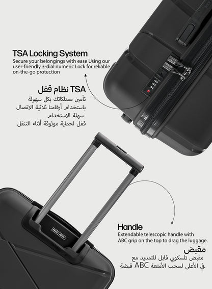 Parajohn Vertex 3 Piece PP Luggage Set, 20, 24 & 28 Inch Expandable Hardshell Suitcases with 360° Spinner Wheels