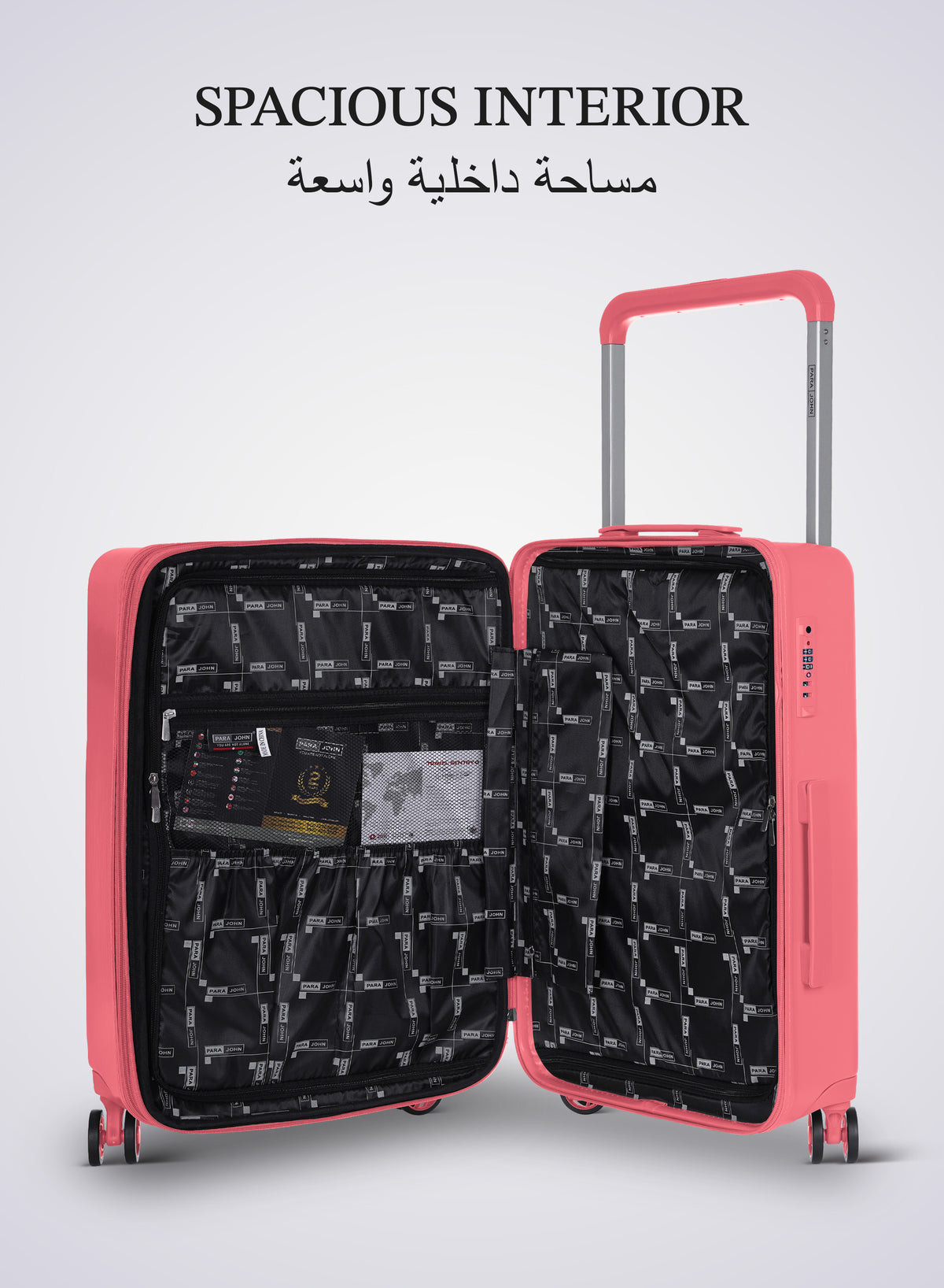 Parajohn 3 Piece Luggage Set, ABS Hard Case Suitcase 20/24/28 Inch with 360° Spinner Wheels, TSA Lock, Lightweight Travel Trolley Bags