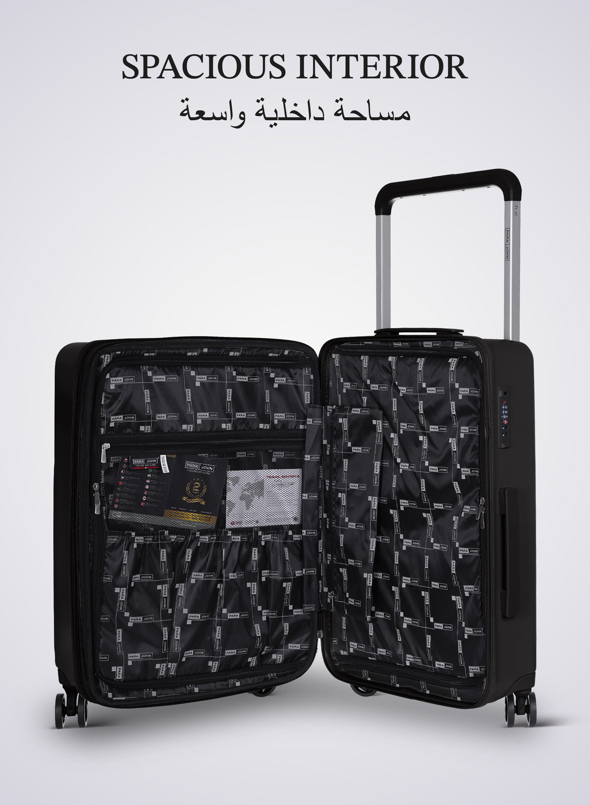 Parajohn 3 Piece Luggage Set, ABS Hard Case Suitcase 20/24/28 Inch with 360° Spinner Wheels, TSA Lock, Lightweight Travel Trolley Bags