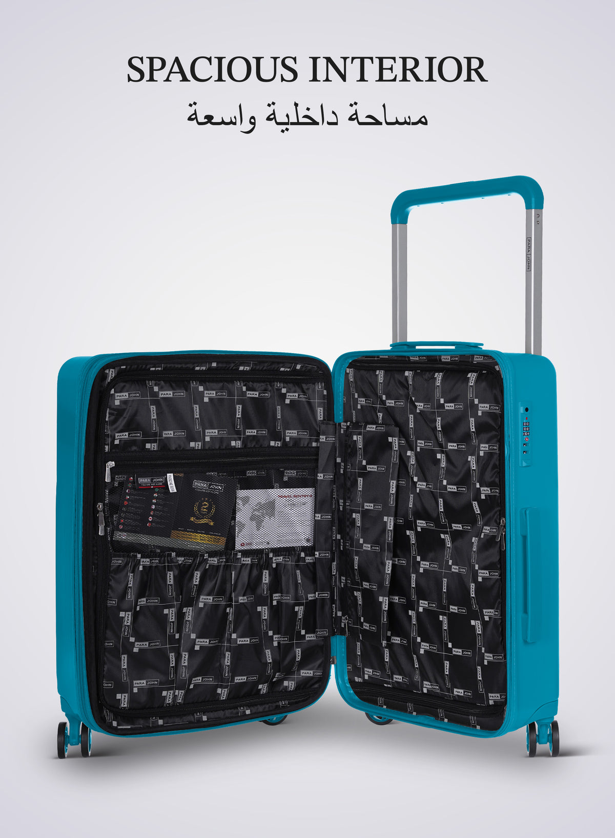 Parajohn 3 Piece Luggage Set, ABS Hard Case Suitcase 20/24/28 Inch with 360° Spinner Wheels, TSA Lock, Lightweight Travel Trolley Bags