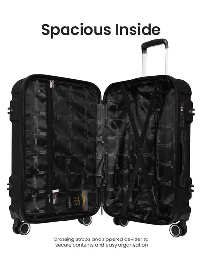 Parajohn PJTR3228 3-Piece 100% PC Luggage Set, 20/24/28 Inch Hardshell Suitcases with 8 Spinner Wheels