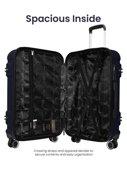 Parajohn PJTR3228 3-Piece 100% PC Luggage Set, 20/24/28 Inch Hardshell Suitcases with 8 Spinner Wheels