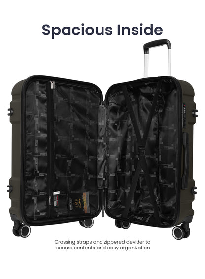 Parajohn PJTR3228 3-Piece 100% PC Luggage Set, 20/24/28 Inch Hardshell Suitcases with 8 Spinner Wheels