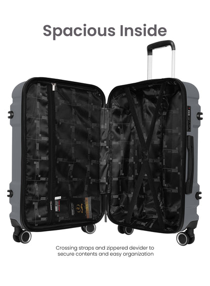 Parajohn PJTR3228 3-Piece 100% PC Luggage Set, 20/24/28 Inch Hardshell Suitcases with 8 Spinner Wheels