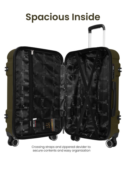 Parajohn PJTR3228 3-Piece 100% PC Luggage Set, 20/24/28 Inch Hardshell Suitcases with 8 Spinner Wheels