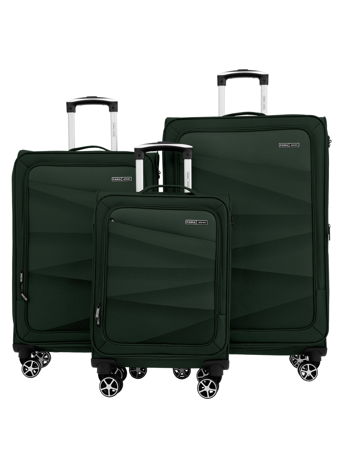 Parajohn Shadow 3-Piece Softside Luggage Set, 20/24/28 Inch Gucci Nylon Suitcases with 8 Spinner Wheels, 3-Dial Combination Lock & Spacious Interior, PJTR3236