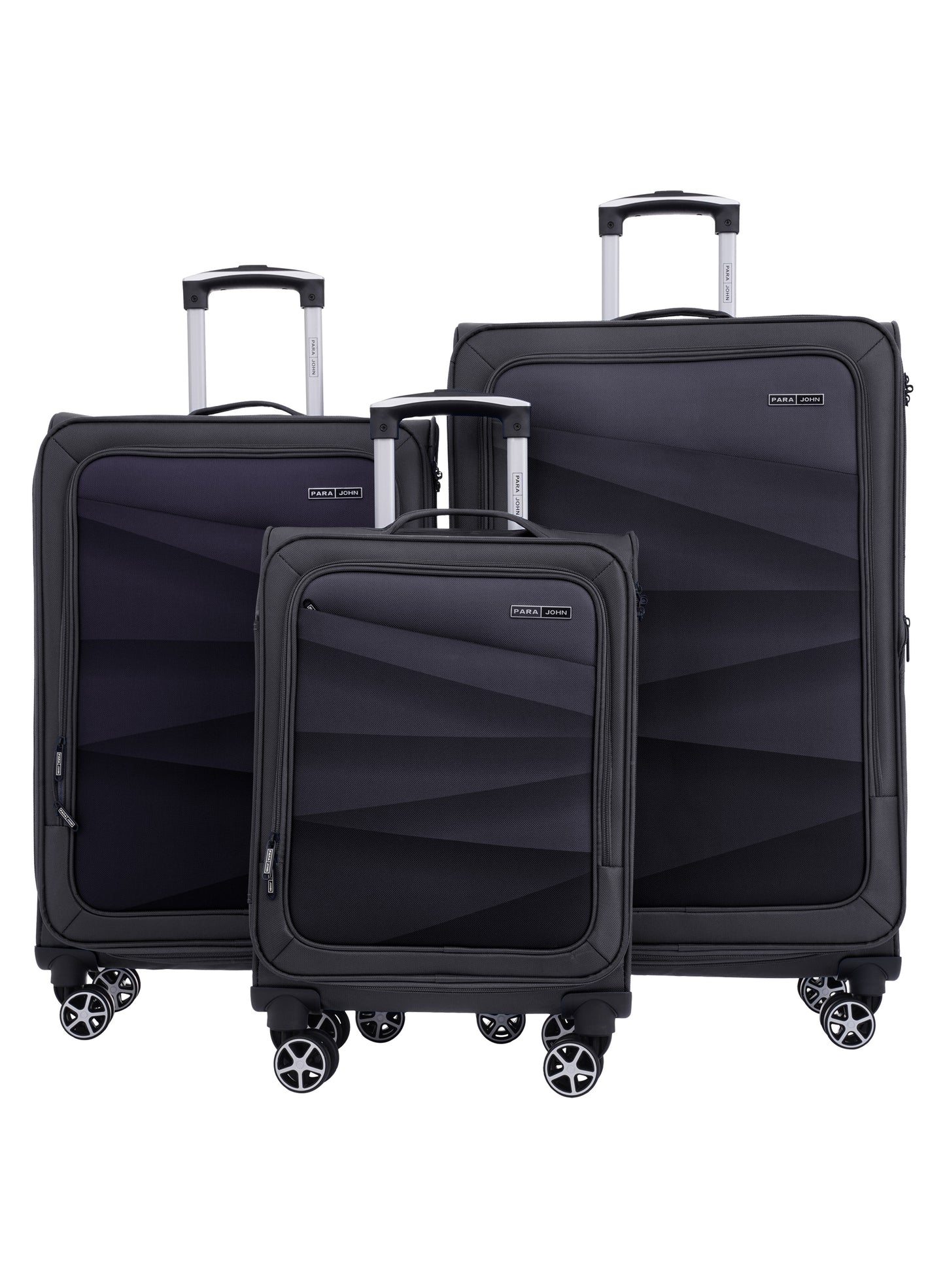 Parajohn Shadow 3-Piece Softside Luggage Set, 20/24/28 Inch Gucci Nylon Suitcases with 8 Spinner Wheels, 3-Dial Combination Lock & Spacious Interior, PJTR3236