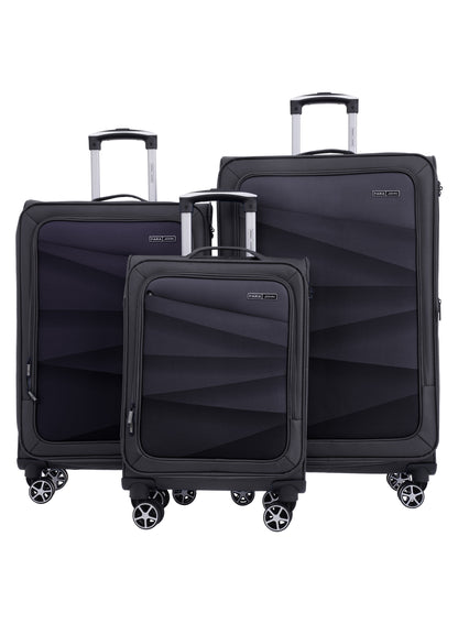Parajohn Shadow 3-Piece Softside Luggage Set, 20/24/28 Inch Gucci Nylon Suitcases with 8 Spinner Wheels, 3-Dial Combination Lock & Spacious Interior, PJTR3236