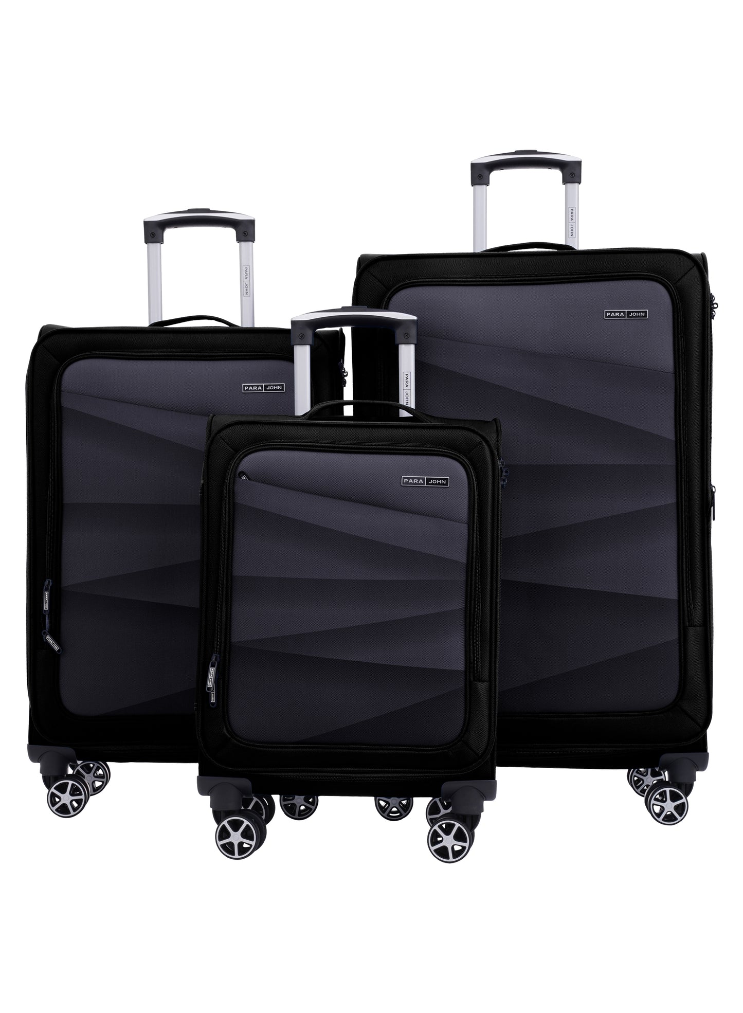Parajohn Shadow 3-Piece Softside Luggage Set, 20/24/28 Inch Gucci Nylon Suitcases with 8 Spinner Wheels, 3-Dial Combination Lock & Spacious Interior, PJTR3236