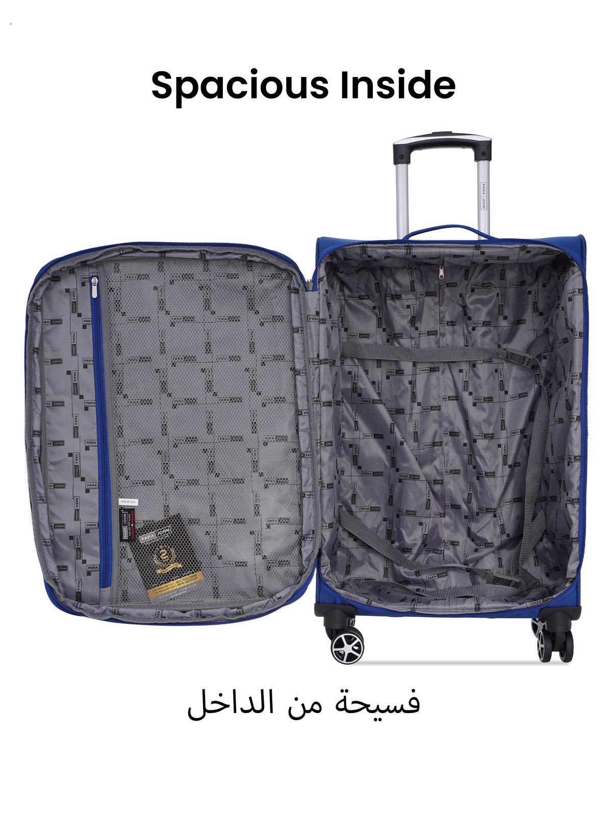 Parajohn Shadow 3-Piece Softside Luggage Set, 20/24/28 Inch Gucci Nylon Suitcases with 8 Spinner Wheels, 3-Dial Combination Lock & Spacious Interior, PJTR3236