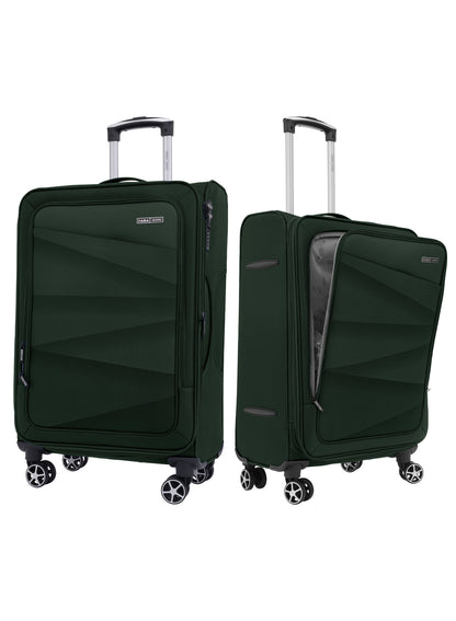 Parajohn Shadow 3-Piece Softside Luggage Set, 20/24/28 Inch Gucci Nylon Suitcases with 8 Spinner Wheels, 3-Dial Combination Lock & Spacious Interior, PJTR3236