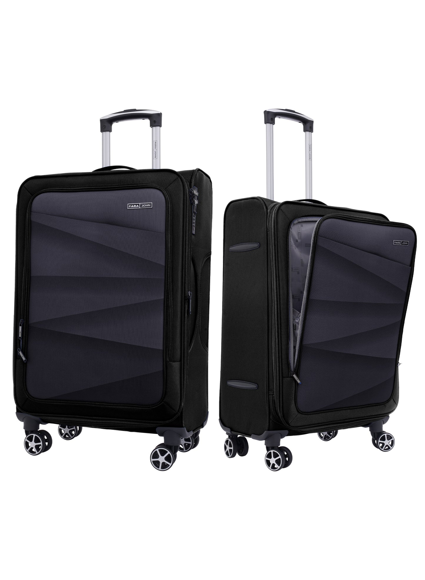 Parajohn Shadow 3-Piece Softside Luggage Set, 20/24/28 Inch Gucci Nylon Suitcases with 8 Spinner Wheels, 3-Dial Combination Lock & Spacious Interior, PJTR3236