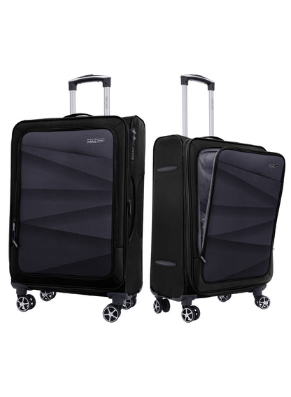 Parajohn Shadow 3-Piece Softside Luggage Set, 20/24/28 Inch Gucci Nylon Suitcases with 8 Spinner Wheels, 3-Dial Combination Lock & Spacious Interior, PJTR3236