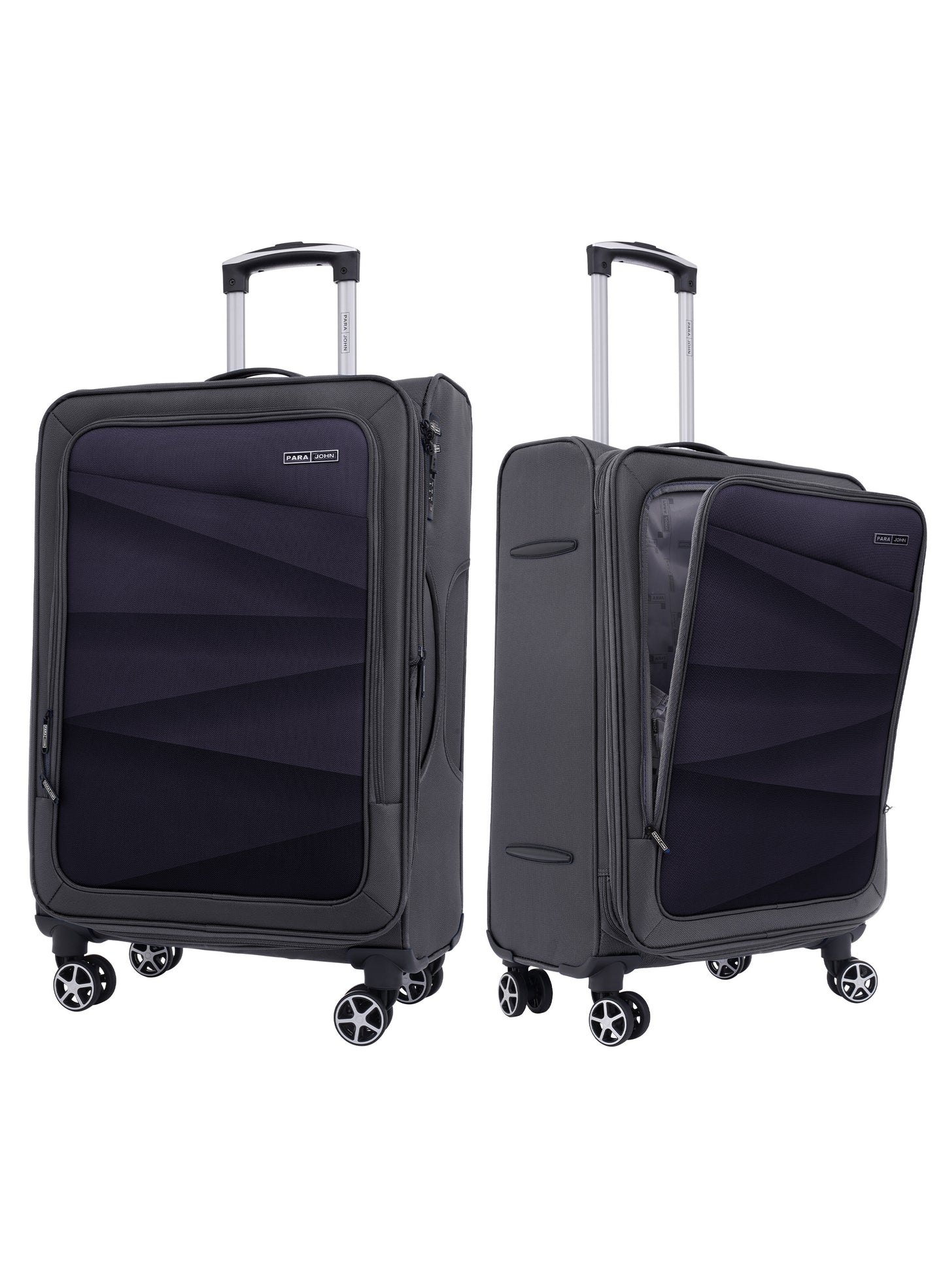 Parajohn Shadow 3-Piece Softside Luggage Set, 20/24/28 Inch Gucci Nylon Suitcases with 8 Spinner Wheels, 3-Dial Combination Lock & Spacious Interior, PJTR3236