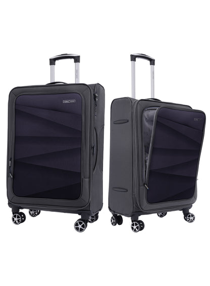 Parajohn Shadow 3-Piece Softside Luggage Set, 20/24/28 Inch Gucci Nylon Suitcases with 8 Spinner Wheels, 3-Dial Combination Lock & Spacious Interior, PJTR3236