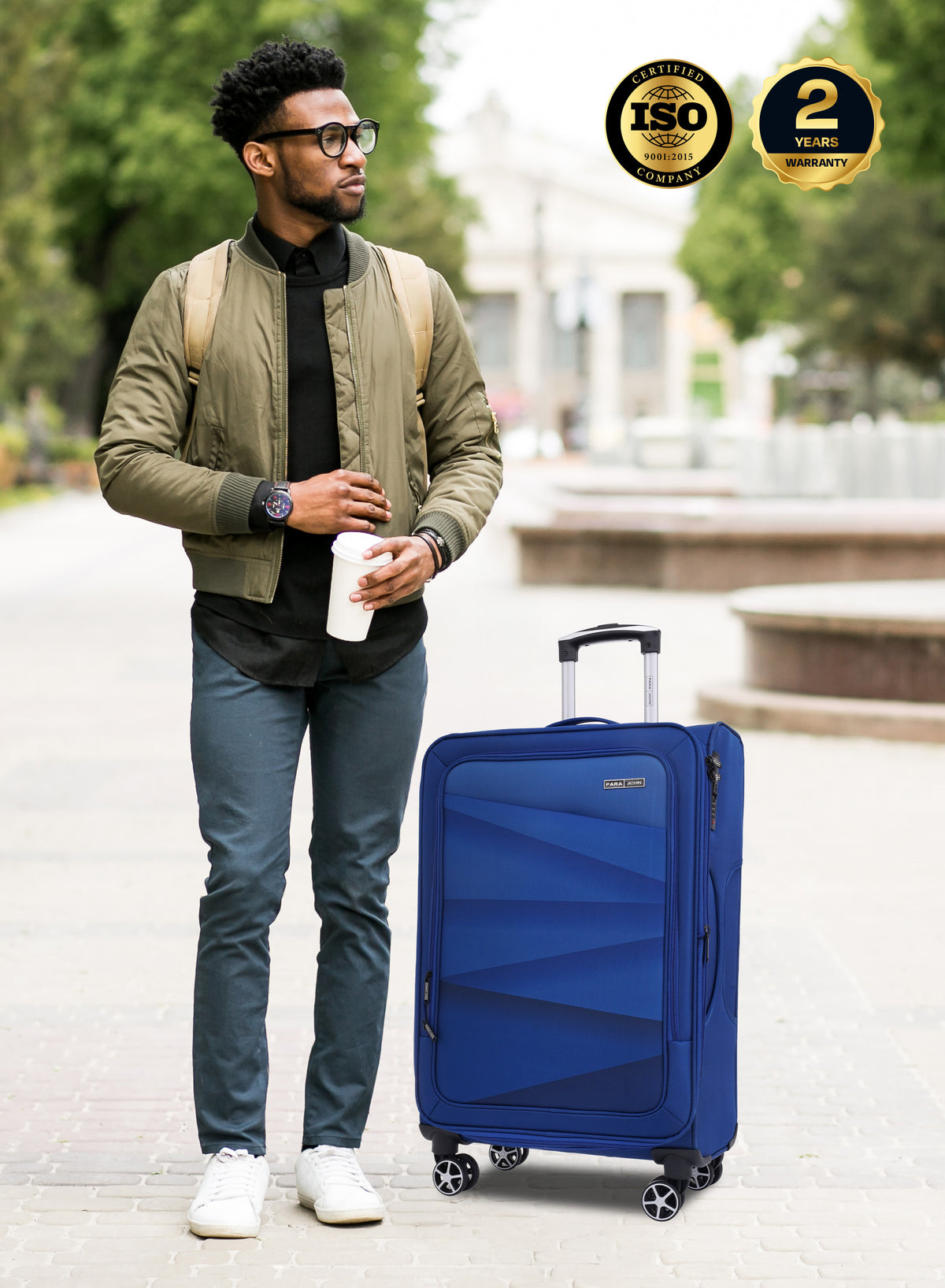 Parajohn Shadow 3-Piece Softside Luggage Set, 20/24/28 Inch Gucci Nylon Suitcases with 8 Spinner Wheels, 3-Dial Combination Lock & Spacious Interior, PJTR3236