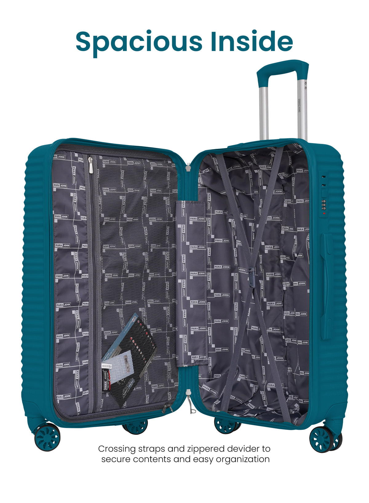 Para John SandTroll 3-Piece ABS Hardside Luggage Set, 20/24/28 Inch, 8 Spinner Wheels, Lightweight Travel Suitcases