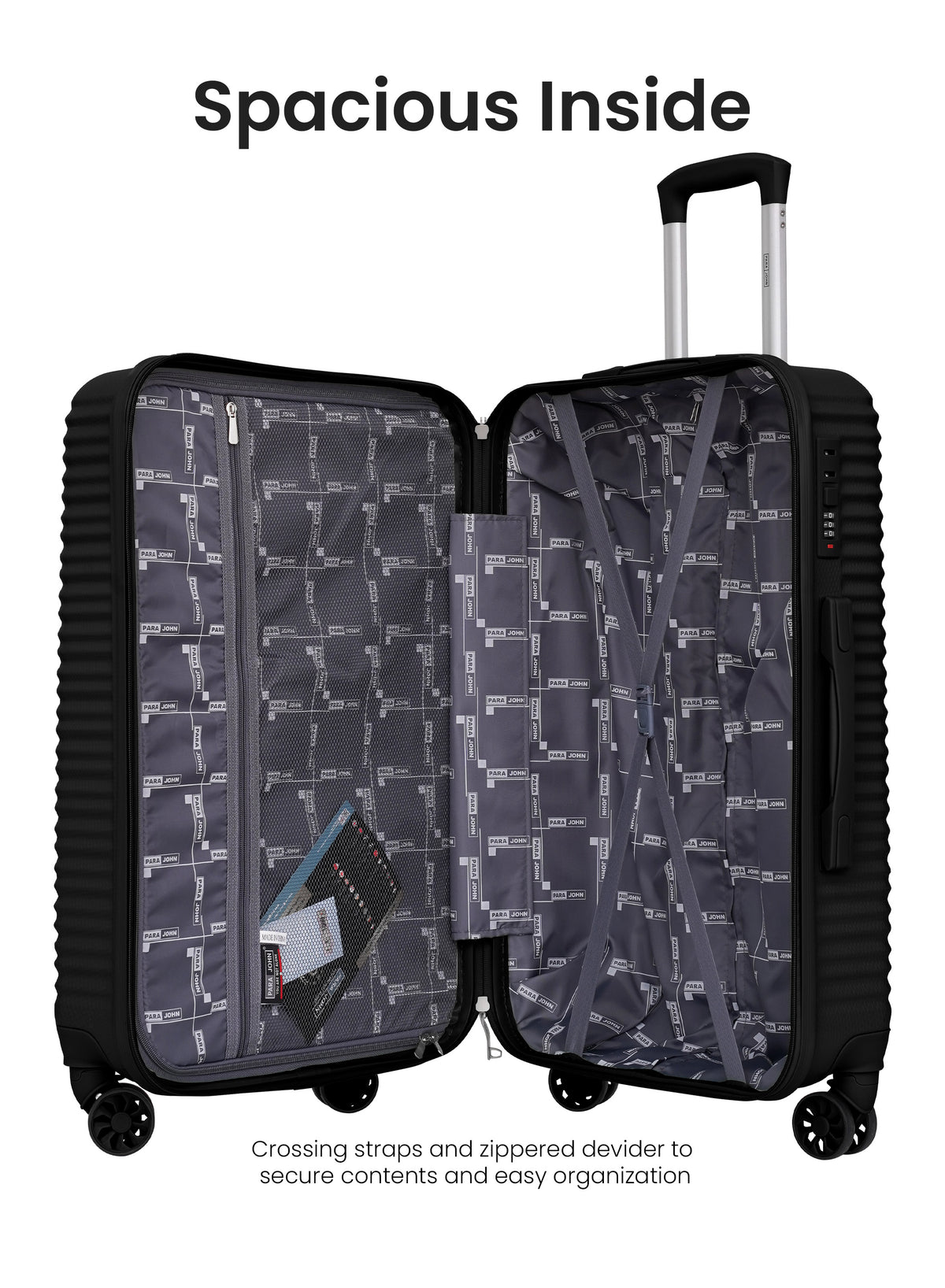Para John SandTroll 3-Piece ABS Hardside Luggage Set, 20/24/28 Inch, 8 Spinner Wheels, Lightweight Travel Suitcases
