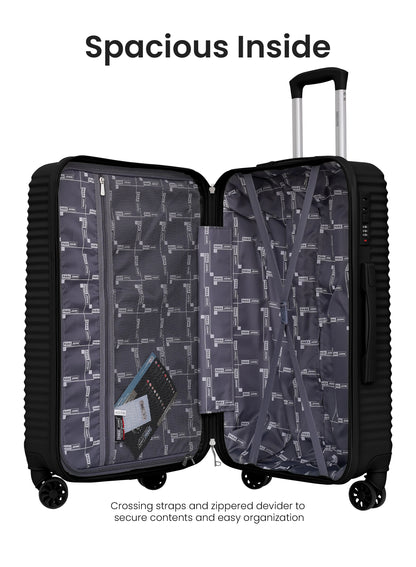 Para John SandTroll 3-Piece ABS Hardside Luggage Set, 20/24/28 Inch, 8 Spinner Wheels, Lightweight Travel Suitcases