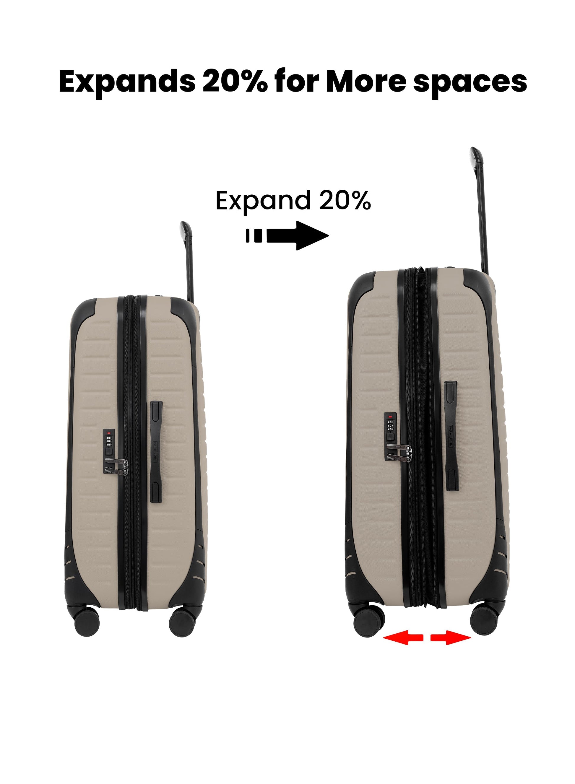 Para John Altiv 3-Piece Travel Set – Lightweight 100% PC Hard-Side Trolley Luggage with 360° Spinner Wheels, Durable & Stylish Suitcase Set  PARAJOHN UAE