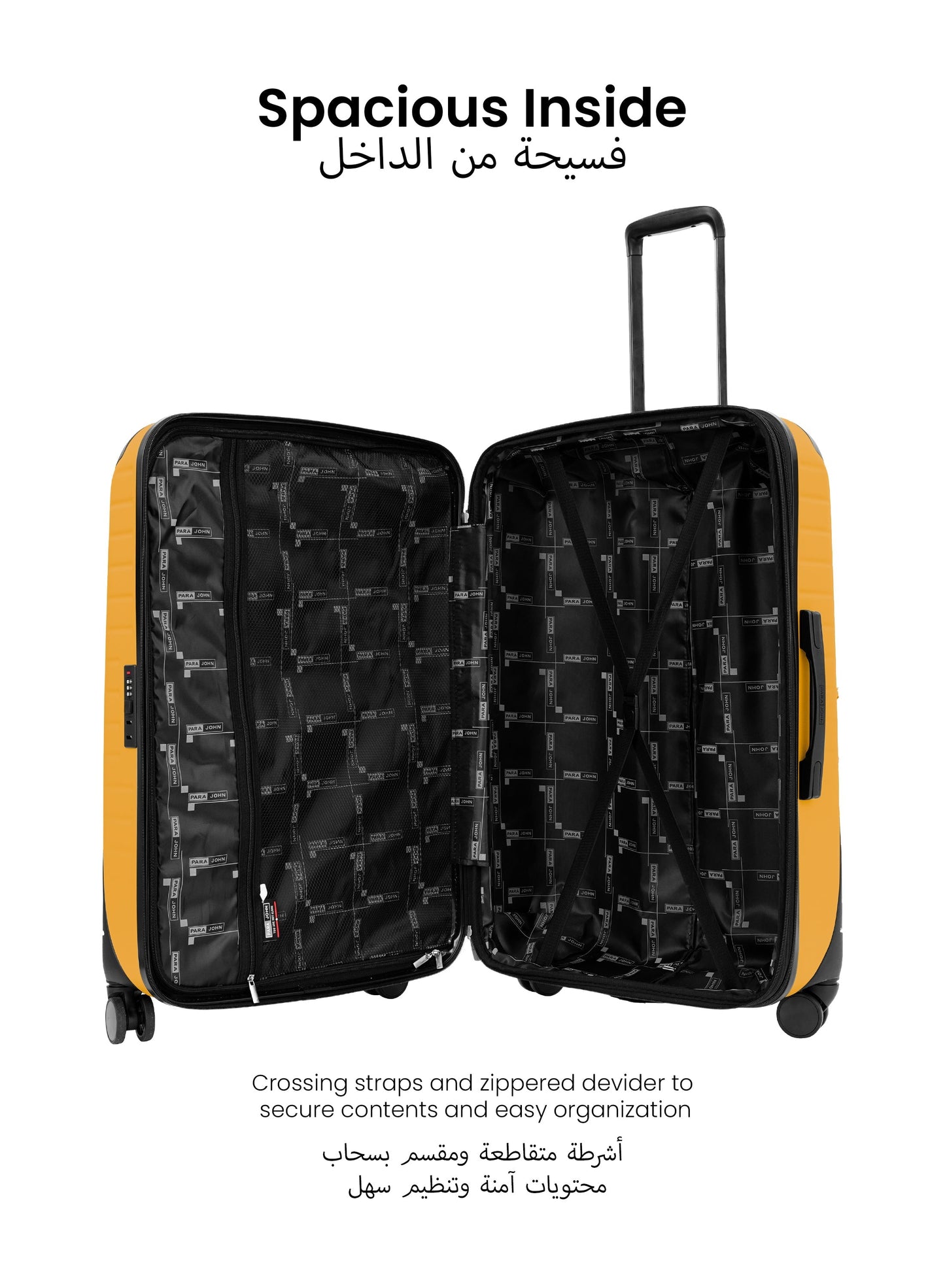 Para John Altiv 3-Piece Travel Set – Lightweight 100% PC Hard-Side Trolley Luggage with 360° Spinner Wheels, Durable & Stylish Suitcase Set  PARAJOHN UAE