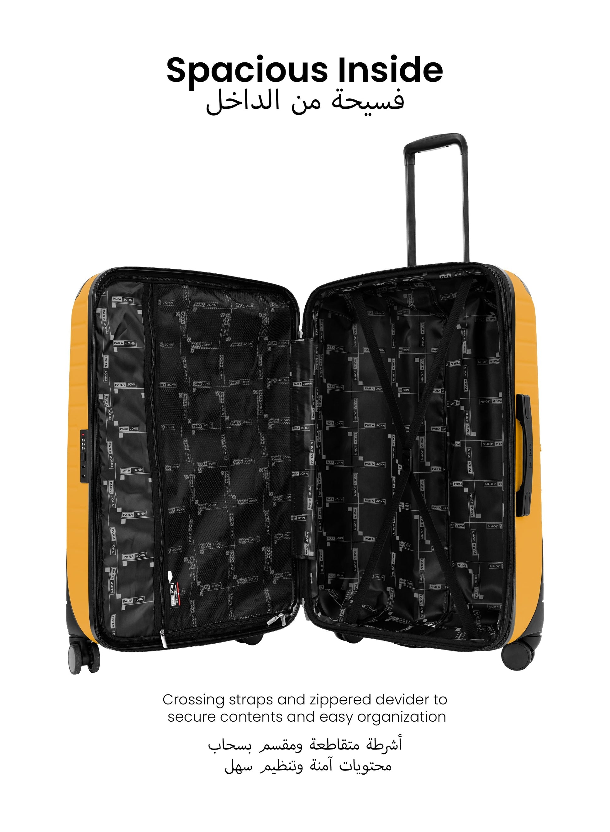 Para John Altiv 3-Piece Travel Set – Lightweight 100% PC Hard-Side Trolley Luggage with 360° Spinner Wheels, Durable & Stylish Suitcase Set  PARAJOHN UAE