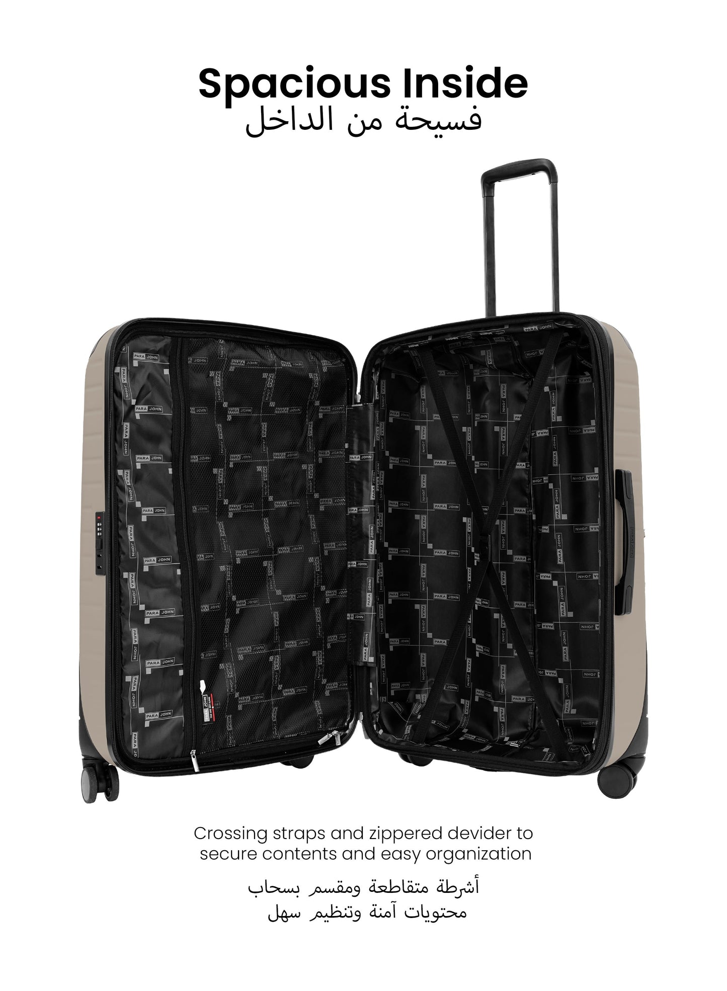 Para John Altiv 3-Piece Travel Set – Lightweight 100% PC Hard-Side Trolley Luggage with 360° Spinner Wheels, Durable & Stylish Suitcase Set  PARAJOHN UAE
