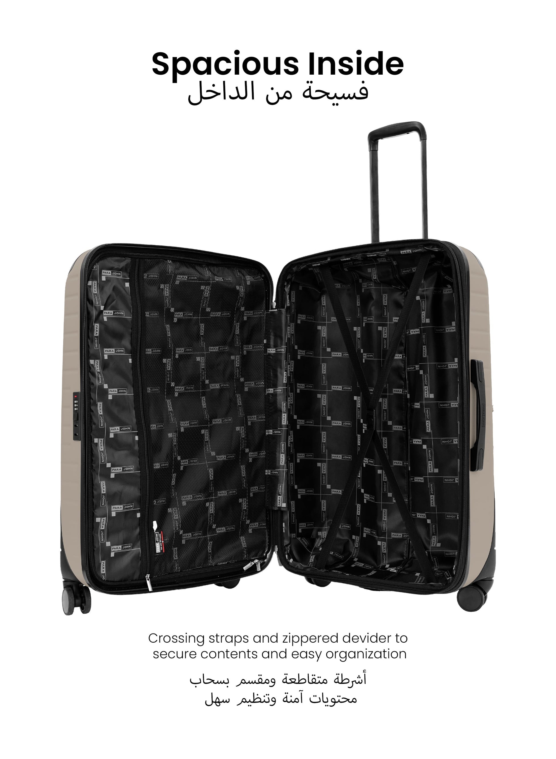 Para John Altiv 3-Piece Travel Set – Lightweight 100% PC Hard-Side Trolley Luggage with 360° Spinner Wheels, Durable & Stylish Suitcase Set  PARAJOHN UAE